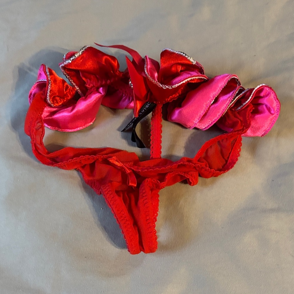 Victoria's Secret Red and Pink Panty Set